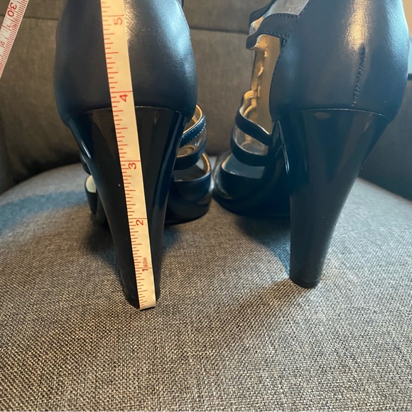 Michael Kors Leather PVC Clear Strappy High Heel Navy size 6.5 M - Picture 8 of 11